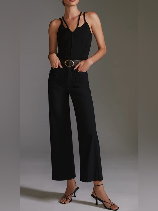 Maeve Pants - Maeve Anthropologie The Colette Wide Leg Pants Women’s 26 Black Linen Blend
